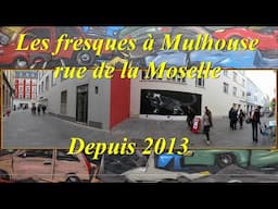 Les fresques à Mulhouse rue de la Moselle depuis 2013 jusqu’à 2024.