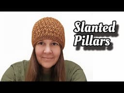 Crochet  Beanie Hat Top-Down For Man or Woman - Slanted Pillars Alpine Beanie