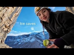 hiking up to the ice caves