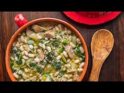 Italian Braised Escarole and White Beans with Sausage