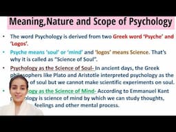 Meaning,Nature and Scope of Psychology/ for all teaching exams