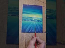 Underwater Seascape Painting / easy acrylic painting ideas for beginners #shorts