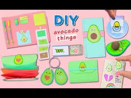 7 DIY CUTE AVOCADO THINGS  - Organizer, Keychain, Gifts BFF, Room Decor, Stickers, School Crafts