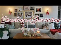 Living Room & Entryway Christmas Decorating 2024 | Apartment Christmas Decorate w/ Me