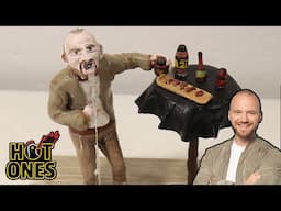 First We Feast Sean Evans PUKES from DA BOMB Hot Sauce RAP | Hot Ones Sculpey Clay