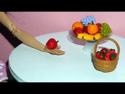 Como fazer Maçã, Uva e Morango para boneca Barbie e outras - miniatura