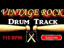 Vintage Old School Rock Drum Track, 115 BPM, Instrumental Drum Beats for Bass Guitar 🥁Beat 560🥁