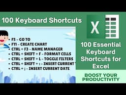 100 Essential Keyboard Shortcuts for Excel: Boost Your Productivity