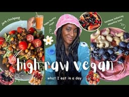 HIGH RAW VEGAN🍊 what I eat in a day🌱 | life updates, jerk sweet potato salad, berry smoothie bowl