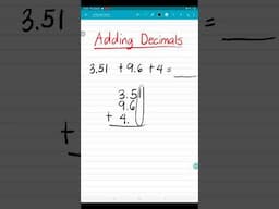 Adding Decimals | Example 1 | Project CATH