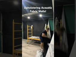 Upholstering Acoustic Fabric Walls! #music #build #studio