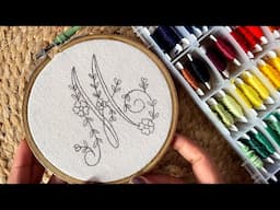 Beautiful floral letter embroidery || Embroidery video || Embroidery for Beginners-Let’s Explore