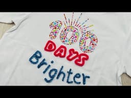 DIY 100 days of school T shirt | 100 days brighter T shirt idea