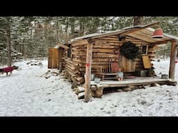 Snowy Cabin In The Woods. No electricity.