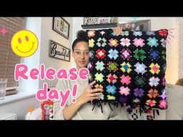 Granny Square Comfort Cushion Release Day ♡  HG Designs Crochet Podcast ♡