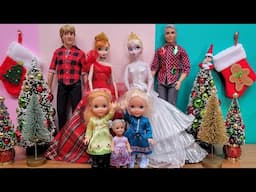 Christmas 2024 ! Elsa & Anna toddlers - tree decorating - gifts - Barbie dolls