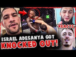 REACTIONS to Israel Adesanya KNOCKED OUT by Nassourdine Imavov! ALEX PEREIRA WATCHES *FOOTAGE*