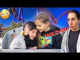 PEYTON TAKES TODDLER BROTHER ON RIDE to FACE HIS FEAR! 😳🎢