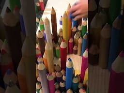 Table made of pencils #interiordesign #positivecoupleyoutube #diy