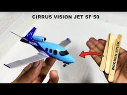 Handmade wooden Airplane model Cirrus SF-50 Vision jet