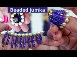 How to make Beaded jumka|Making of jumka with Onex beads|Making at home|Handmade|Beads jumka|Latest