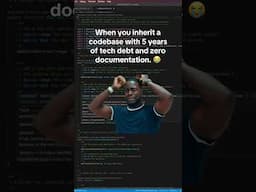 When You Inherit a Codebase with 5 Years of Tech Debt 😭