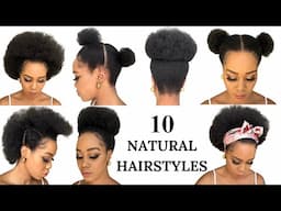 🔥10 QUICK & EASY NATURAL HAIRSTYLES on Short to Medium Length Natural Hair / NO HEAT / NO GEL/ Tupo1