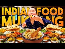 Indian Food Mukbang 먹방 Chicken Biryani + Chicken Masala + Mango Chicken Eating Show! (SO GOOD!!!)