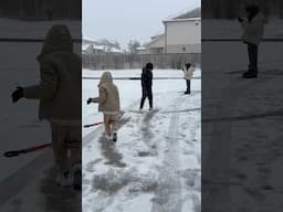 KIDS FIRST SNOW DAY IN HOUSTON ❄️😍 #shorts