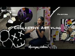 collective art vl✰g | paint with me , rug tufting , shipping orders + more