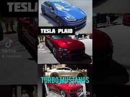 TURBO MUSTANGS VS TESLA PLAID #tesla #turbo #mustang