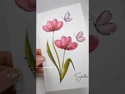 Stamp with rolls 🌷 using metallic watercolour paints from @skrimwatercolors #painting #watercolor