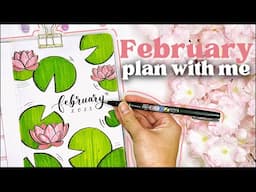 February 2023 Bullet Journal Setup | Lotus & Lilypad Theme Plan With Me 🌺