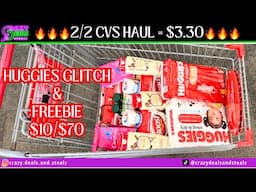 🎉2/2 CVS HAUL 🎉$3.30 HAUL + Huggies GLITCH & $10/$70 FREEBIE #cvsdeals #cvshaul