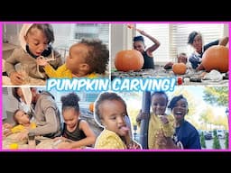 CARVING HALLOWEEN PUMPKINS WITH MY BABY COUSINS! | YOSHIDOLL