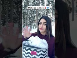 Makeup in Snow!!💄🥶CHALLENGE!!! #shorts #youtubeshorts