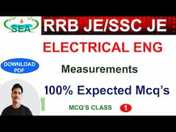 RRB JE ELECTRICAL_CLASSES||SSC JE ELECTRICAL - Measurements Important MCQ -1 By Suneel sir