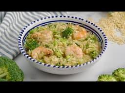 One Pot Shrimp & Broccoli Orzo Pasta