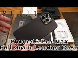 Mujjo Full Grain Leather iPhone 16 Pro Max & Airpod Pro 2 Cases