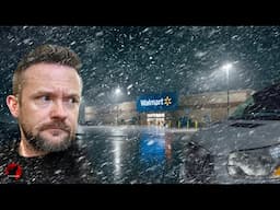 I WON'T Be Seen - Walmart Weirdness - Stealth Camping at Walmart in the Rain and Snow