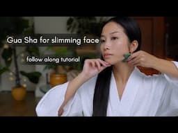 Gua Sha for slimming face - follow along tutorial