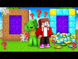 JJ and Mikey: POOR vs RICH Pick a Portal Battle in Minecraft - Maizen