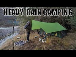 Camping In Winter Rain Storm With Tent And Tarp