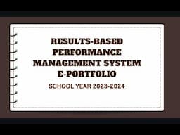 RPMS-PPST Template for Teachers I-III (SY 2023-2024)