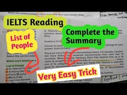 IELTS reading tips and tricks : IELTS reading tips for complete the summary: List of People  ielts 9