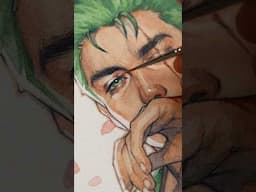 Painting ZORO in my Art Style ⚔️🎨 #watercolor #art