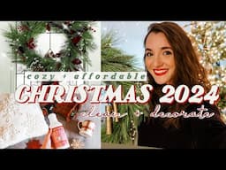 🎄NEW! Ultimate CHRISTMAS CLEAN + DECORATE W/ME 2024! Cozy, AFFORDABLE Holiday Decor Ideas DIY wreath