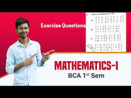 Without Expanding Prove that | Mathematics-I Exercise Questions | BCA 1st Sem |