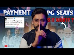 Is it worth buying a PG seat ? Management quota | Private colleges | Deemed | Dr.JTM