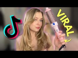 Trying The VIRAL TikTok Heated Round Brush! Wavytalk Dupe?!